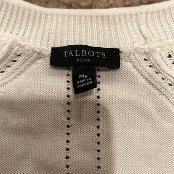 Half Button Down V-Neck TALBOTS Top Size MP - Picture 2 of 3